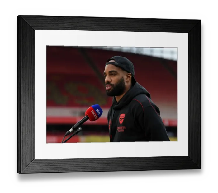 Framed Print : Alexandre Lacazette's Pre-Match Interview: Arsenal vs Liverpool, Premier League 2020-21