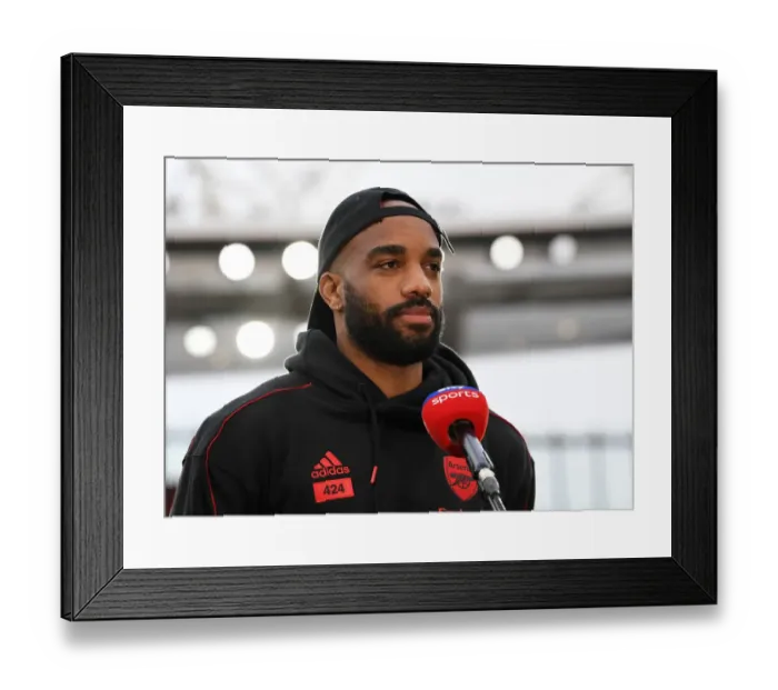 Framed Print : Alexandre Lacazette's Pre-Match Interview: Arsenal vs Liverpool, Premier League 2020-21
