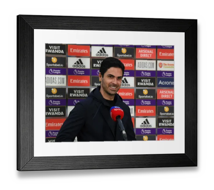 Framed Print : Arsenal vs Liverpool: Mikel Arteta's Pre-Match Strategies at Emirates Stadium (April 2021)