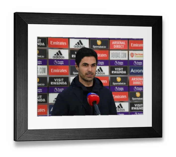 Framed Print : Arsenal vs Liverpool: Mikel Arteta's Pre-Match Strategies, Emirates Stadium, April 2021