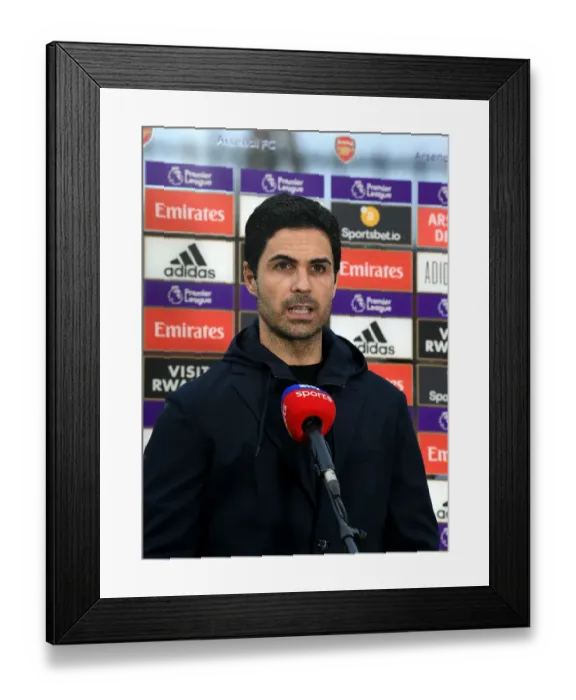Framed Print : Arsenal vs Liverpool: Mikel Arteta Pre-Match Interview, Emirates Stadium (April 2021)