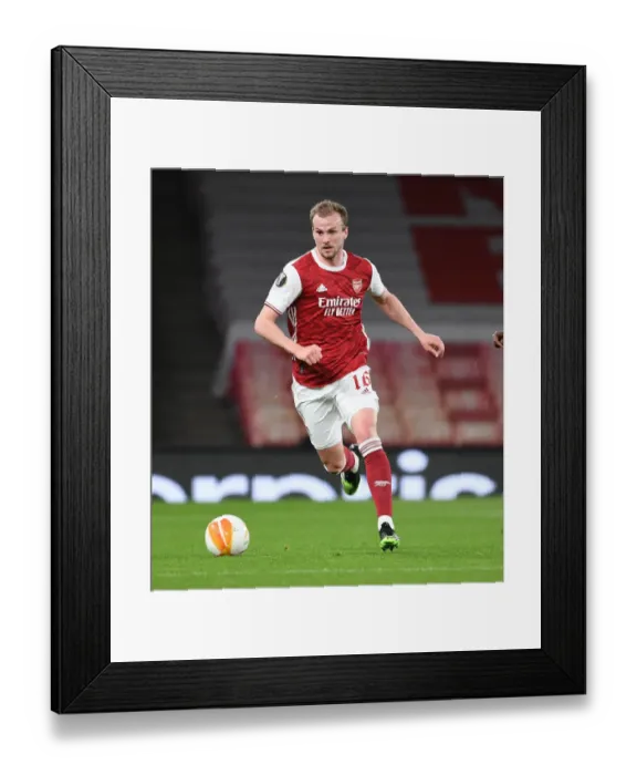 Framed Print : LONDON, ENGLAND - APRIL 08: Rob Holding of Arsenal during the UEFA Europa League Quarter Final First Leg match between