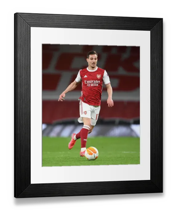 Framed Print : Arsenal vs Slavia Praha: Europa League Quarterfinal at Emirates Stadium (2020-21) - Behind Closed Doors