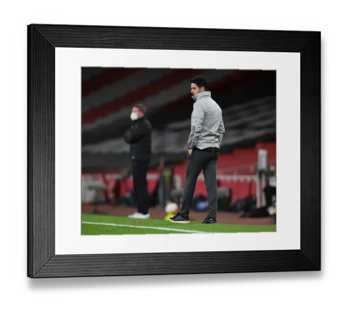 Framed Print : Arsenal vs Slavia Praha: Mikel Arteta Leads Gunners in Europa League Quarterfinal at Empty Emirates Stadium Framed Print : Arsenal vs Slavia Praha: Mikel Arteta Leads Gunners in Europa League Quarterfinal at Empty Emirates Stadium