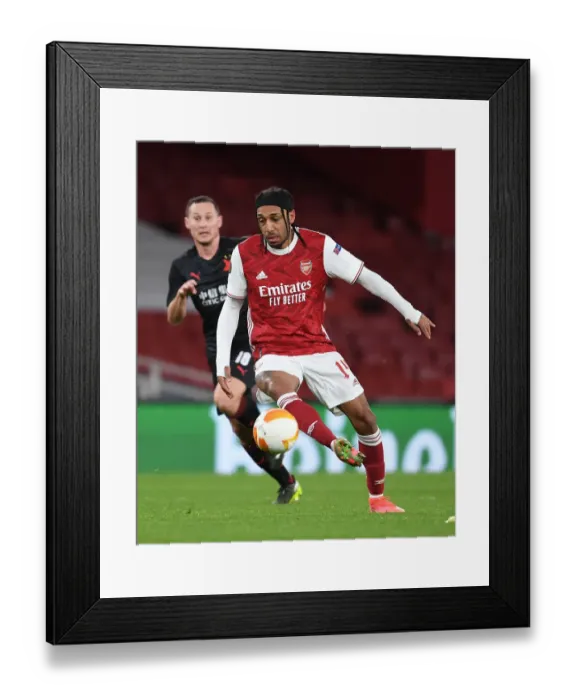 Framed Print : Arsenal's Aubameyang Shines in Empty Emirates: Arsenal FC vs Slavia Praha, UEFA Europa League Quarterfinal (April 2021) Framed Print : Arsenal's Aubameyang Shines in Empty Emirates: Arsenal FC vs Slavia Praha, UEFA Europa League Quarterfinal (April 2021)