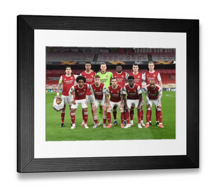 Framed Print : Arsenal vs Slavia Praha: UEFA Europa League Quarterfinal at Emirates Stadium (2021) - Behind Closed Doors