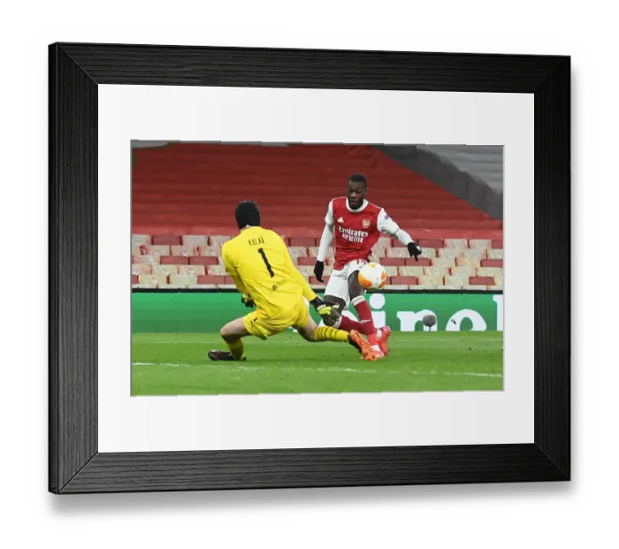 Framed Print : Nicolas Pepe Scores Chip Against Slavia Praha in Empty Arsenal Stadium - Europa League Quarterfinal Framed Print : Nicolas Pepe Scores Chip Against Slavia Praha in Empty Arsenal Stadium - Europa League Quarterfinal