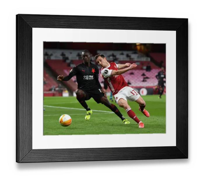 Framed Print : Arsenal vs Slavia Prague: UEFA Europa League Quarterfinal - Emirates Stadium, London (April 2021)