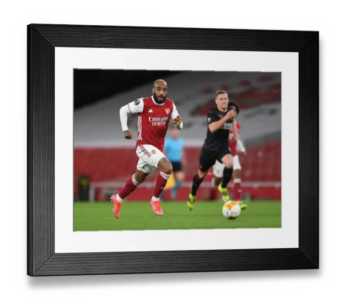 Framed Print : Alexandre Lacazette in Action: Arsenal vs Slavia Praha, UEFA Europa League Quarterfinal at Emirates Stadium (Behind Closed Doors) Framed Print : Alexandre Lacazette in Action: Arsenal vs Slavia Praha, UEFA Europa League Quarterfinal at Emirates Stadium (Behind Closed Doors)
