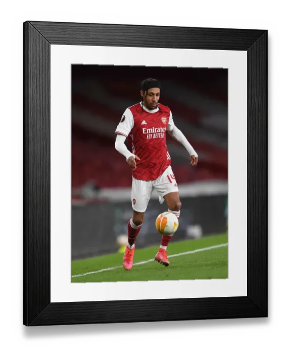 Framed Print : Arsenal's Aubameyang in Empty Emirates: UEFA Europa League Quarterfinal vs Slavia Praha Framed Print : Arsenal's Aubameyang in Empty Emirates: UEFA Europa League Quarterfinal vs Slavia Praha
