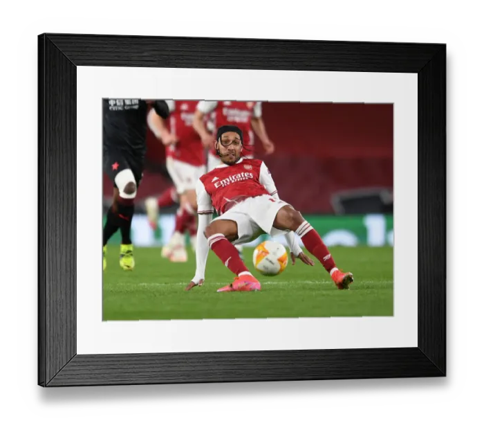 Framed Print : Behind Closed Doors: Aubameyang Leads Arsenal in Empty Europa League Quarterfinal vs Slavia Praha Framed Print : Behind Closed Doors: Aubameyang Leads Arsenal in Empty Europa League Quarterfinal vs Slavia Praha