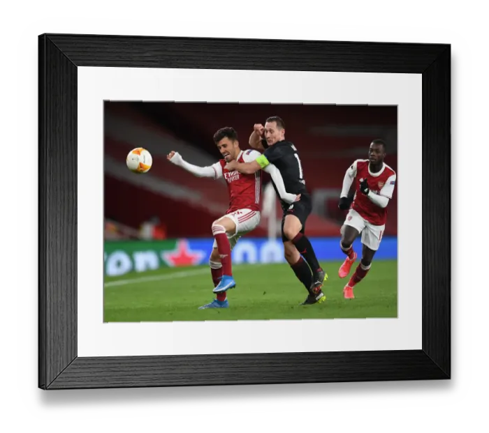 Framed Print : Arsenal vs Slavia Prague: Empty Europa League Quarterfinal (2020-21)