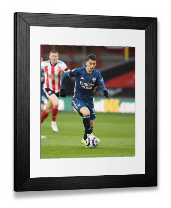 Framed Print : Gabriel Martinelli in Action: Arsenal vs Sheffield United, Premier League 2021 (Behind Closed Doors)
