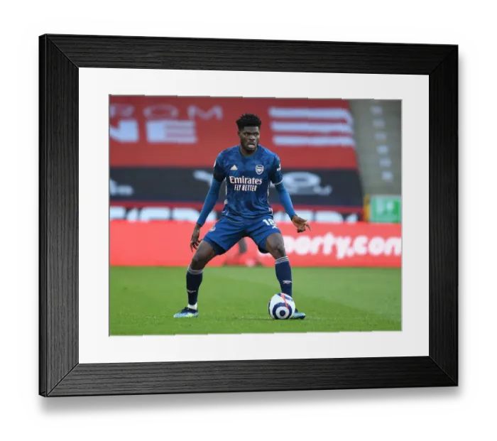 Framed Print : Thomas Partey in Action: Arsenal vs. Sheffield United - Premier League 2021 (Behind Closed Doors)
