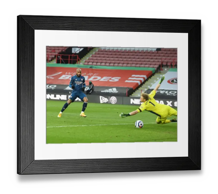 Framed Print : Alexis Lacazette Scores First Goal: Sheffield United vs. Arsenal, 2021-21 Premier League (Behind Closed Doors)