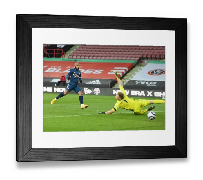 Framed Print : Alexis Lacazette Scores for Arsenal in Empty Bramall Lane against Sheffield United - Premier League 2021 Framed Print : Alexis Lacazette Scores for Arsenal in Empty Bramall Lane against Sheffield United - Premier League 2021