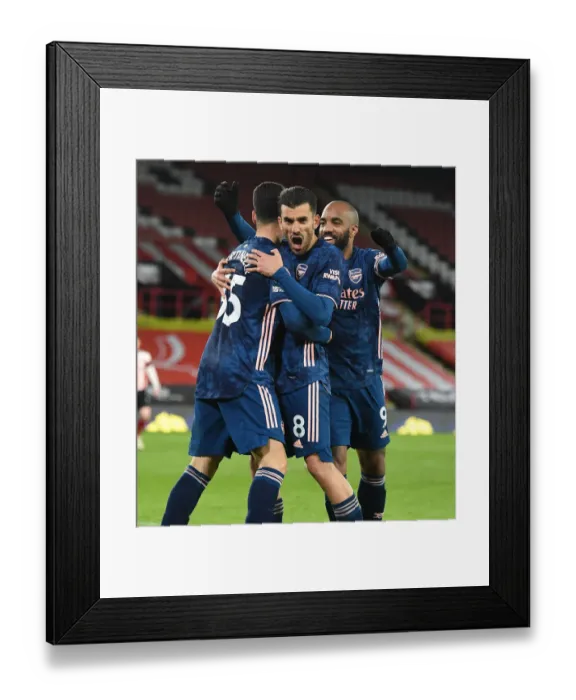 Framed Print : Arsenal's Unstoppable Trio: Martinelli, Ceballos, and Lacazette Celebrate Victory Over Sheffield United (April 2021) Framed Print : Arsenal's Unstoppable Trio: Martinelli, Ceballos, and Lacazette Celebrate Victory Over Sheffield United (April 2021)