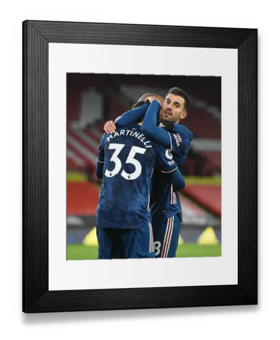 Framed Print : Martinelli and Ceballos Celebrate Arsenal's Victory Over Sheffield United (April 2021) Framed Print : Martinelli and Ceballos Celebrate Arsenal's Victory Over Sheffield United (April 2021)