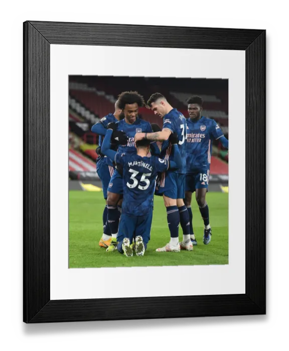 Framed Print : Arsenal's Unstoppable Trio: Martinelli, Willian, and Xhaka Celebrate Victory over Sheffield United (April 2021) Framed Print : Arsenal's Unstoppable Trio: Martinelli, Willian, and Xhaka Celebrate Victory over Sheffield United (April 2021)