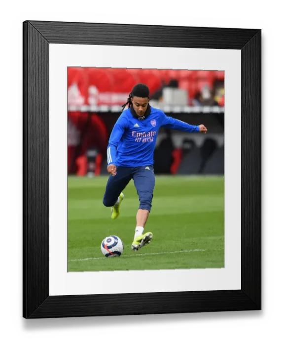 Framed Print : Arsenal's Miguel Azeez Gears Up for Arsenal vs. Sheffield United Clash in Premier League (April 2021)