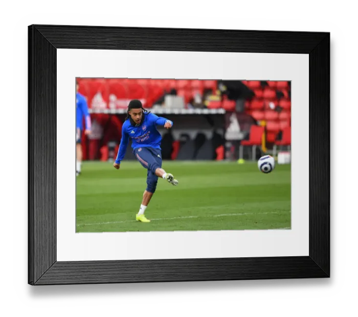 Framed Print : Arsenal's Miguel Azeez Readies for Sheffield United Clash in Premier League (April 2021)
