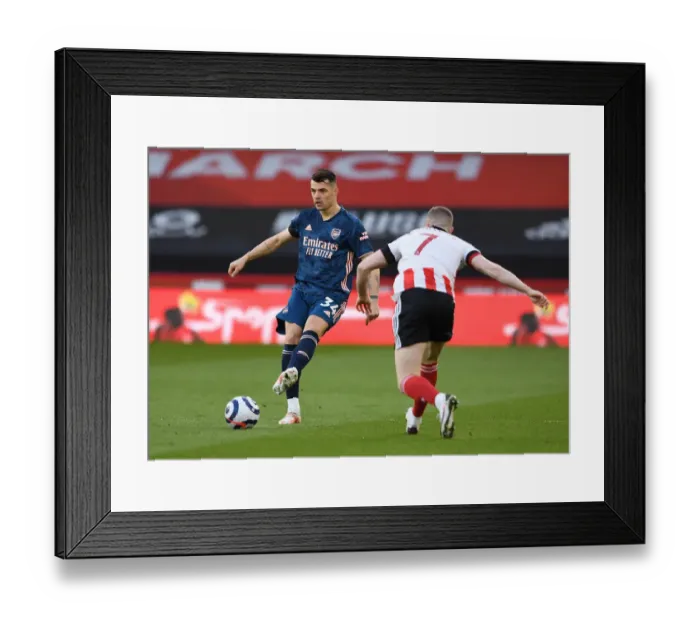 Framed Print : Granit Xhaka: Arsenal's Midfield Maestro Dazzles in Victory Over Sheffield United, Premier League 2020-21 Framed Print : Granit Xhaka: Arsenal's Midfield Maestro Dazzles in Victory Over Sheffield United, Premier League 2020-21
