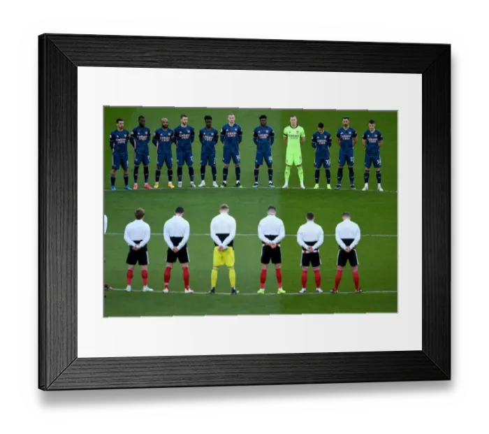 Framed Print : Arsenal Honors Prince Philip with Minutes Silence at Sheffield United Match, April 2021