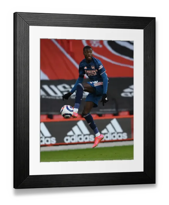 Framed Print : Pepe in Action: Sheffield United vs. Arsenal, Premier League 2020-21