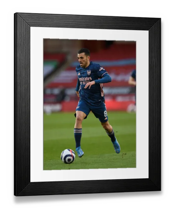 Framed Print : Dani Ceballos in Action: Arsenal's Midfield Maestro Shines Against Sheffield United, Premier League 2020-21