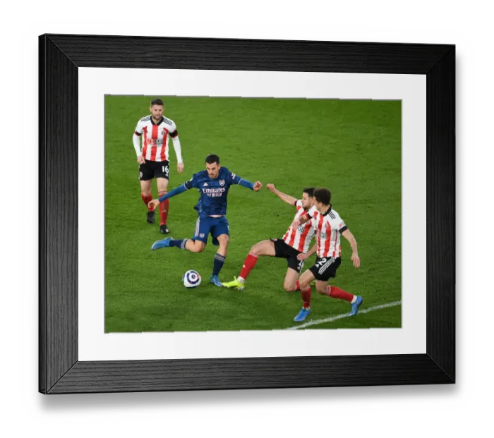 Framed Print : Dani Ceballos Clashes with George Baldock and Ethan Ampadu: Sheffield United vs. Arsenal, Premier League 2020-21 Framed Print : Dani Ceballos Clashes with George Baldock and Ethan Ampadu: Sheffield United vs. Arsenal, Premier League 2020-21