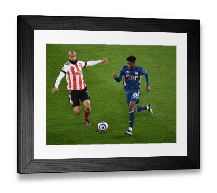 Framed Print : Thomas Partey Clashes with David McGoldrick: Sheffield United vs. Arsenal, Premier League 2020-21 Framed Print : Thomas Partey Clashes with David McGoldrick: Sheffield United vs. Arsenal, Premier League 2020-21