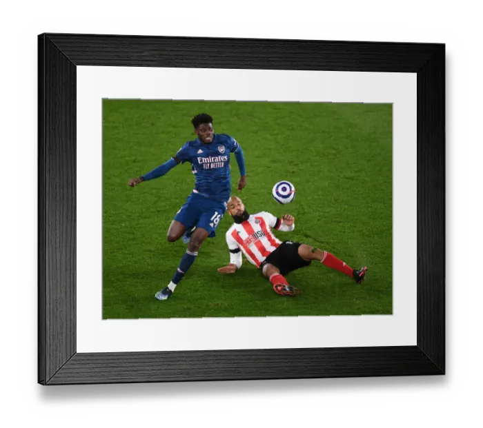 Framed Print : Partey vs. McGoldrick: A Premier League Showdown at Bramall Lane