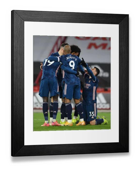 Framed Print : Martinelli's Brace: Arsenal Secures Victory Over Sheffield United (April 11, 2021) Framed Print : Martinelli's Brace: Arsenal Secures Victory Over Sheffield United (April 11, 2021)
