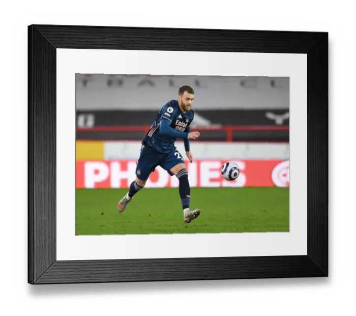 Framed Print : Calum Chambers: In Action for Arsenal Against Sheffield United, Premier League 2020-21 Framed Print : Calum Chambers: In Action for Arsenal Against Sheffield United, Premier League 2020-21