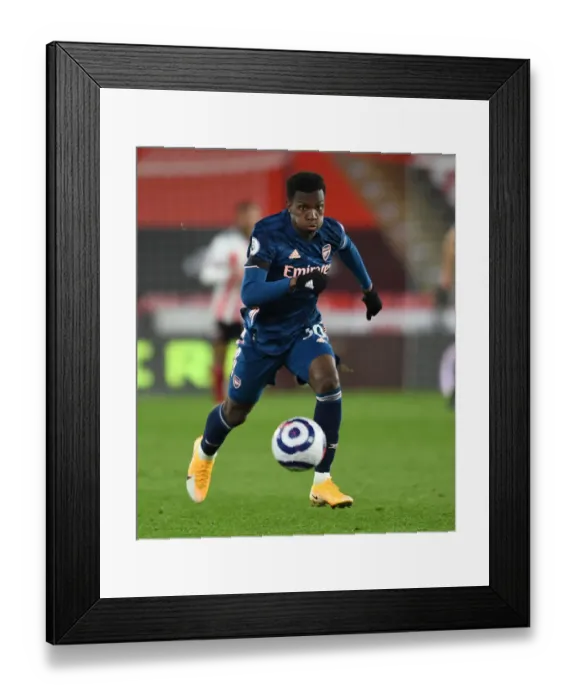 Framed Print : Arsenal's Eddie Nketiah in Action against Sheffield United - Premier League 2020-21
