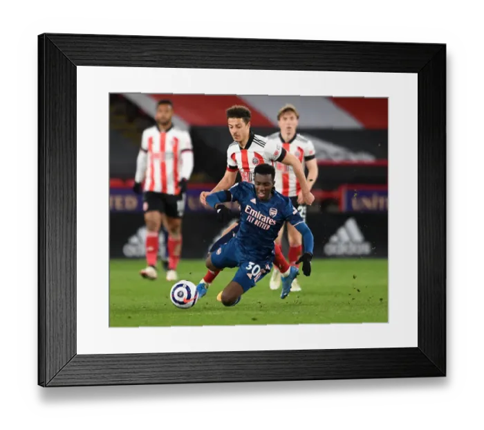 Framed Print : Intense Rivalry: Nketiah vs. Ampadu Clash in Sheffield United vs. Arsenal Premier League Battle Framed Print : Intense Rivalry: Nketiah vs. Ampadu Clash in Sheffield United vs. Arsenal Premier League Battle