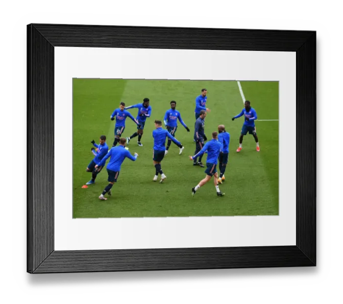 Framed Print : Arsenal's Pre-Match Warm-Up at Bramall Lane: Sheffield United vs Arsenal (Premier League, 2020-21)