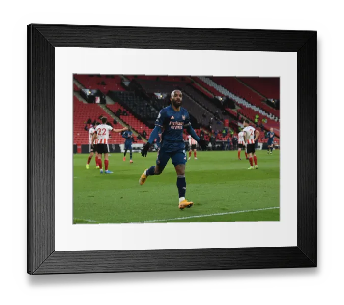 Framed Print : Alexandre Lacazette's Goal: Sheffield United vs. Arsenal, Premier League 2020-21