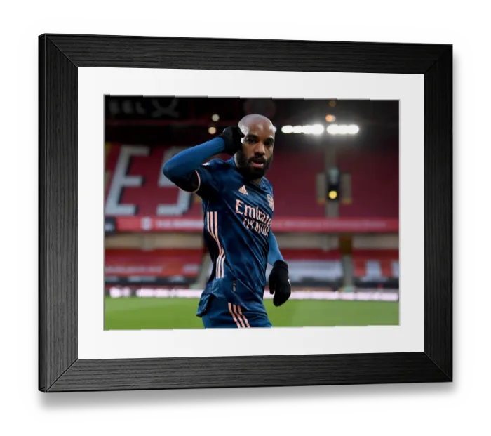 Framed Print : Alexandre Lacazette Scores for Arsenal against Sheffield United - Premier League 2020-21