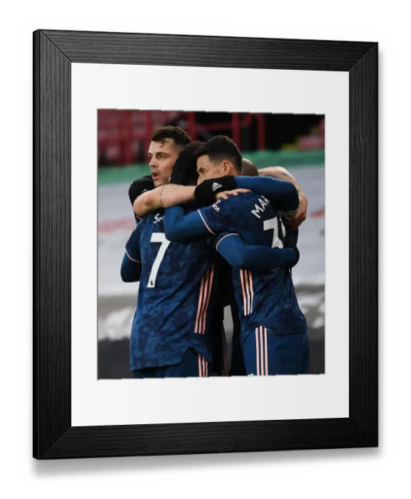 Framed Print : Alexandre Lacazette's Goal Celebration: Sheffield United vs. Arsenal, Premier League 2020-21 Framed Print : Alexandre Lacazette's Goal Celebration: Sheffield United vs. Arsenal, Premier League 2020-21