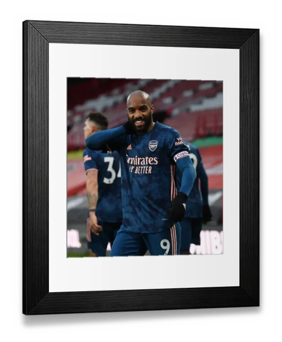 Framed Print : Alexandre Lacazette's Thrilling Goal: Arsenal's Victory over Sheffield United (April 2021)