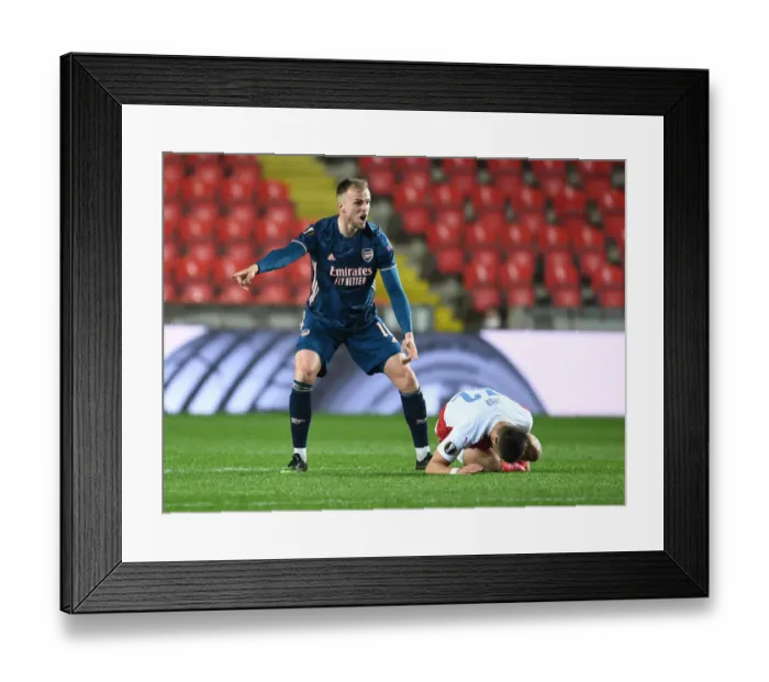 Framed Print : Arsenal's Rob Holding in Empty Eden Arena: Arsenal vs. Slavia Praha, UEFA Europa League Quarterfinal, Prague, 2021 Framed Print : Arsenal's Rob Holding in Empty Eden Arena: Arsenal vs. Slavia Praha, UEFA Europa League Quarterfinal, Prague, 2021
