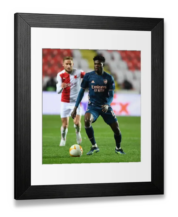 Framed Print : Arsenal's Thomas Partey in UEFA Europa League Quarterfinal Match against Slavia Praha in Prague (Behind Closed Doors)