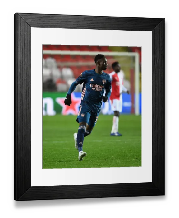 Framed Print : Arsenal's Flo Balogun in UEFA Europa League Quarterfinal Match against Slavia Praha in Prague (Behind Closed Doors) Framed Print : Arsenal's Flo Balogun in UEFA Europa League Quarterfinal Match against Slavia Praha in Prague (Behind Closed Doors)