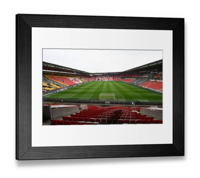 Framed Print : Arsenal vs Slavia Praha: UEFA Europa League Quarterfinal - Empty Eden Arena, Prague (April 2021)
