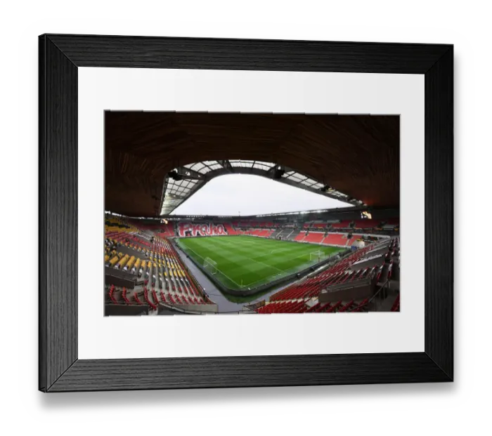 Framed Print : Arsenal vs Slavia Praha: UEFA Europa League Quarterfinal - Empty Eden Arena, Prague, 2021 Framed Print : Arsenal vs Slavia Praha: UEFA Europa League Quarterfinal - Empty Eden Arena, Prague, 2021