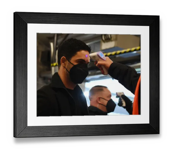 Framed Print : Arsenal's Mikel Arteta Arrives for Slavia Praha Quarterfinal Amid COVID-19 Restrictions Framed Print : Arsenal's Mikel Arteta Arrives for Slavia Praha Quarterfinal Amid COVID-19 Restrictions