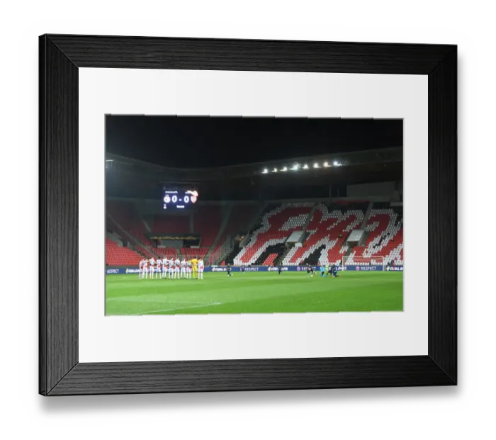 Framed Print : Arsenal and Slavia Prague Players Take a Knee before UEFA Europa League Quarterfinal Match in Prague Framed Print : Arsenal and Slavia Prague Players Take a Knee before UEFA Europa League Quarterfinal Match in Prague