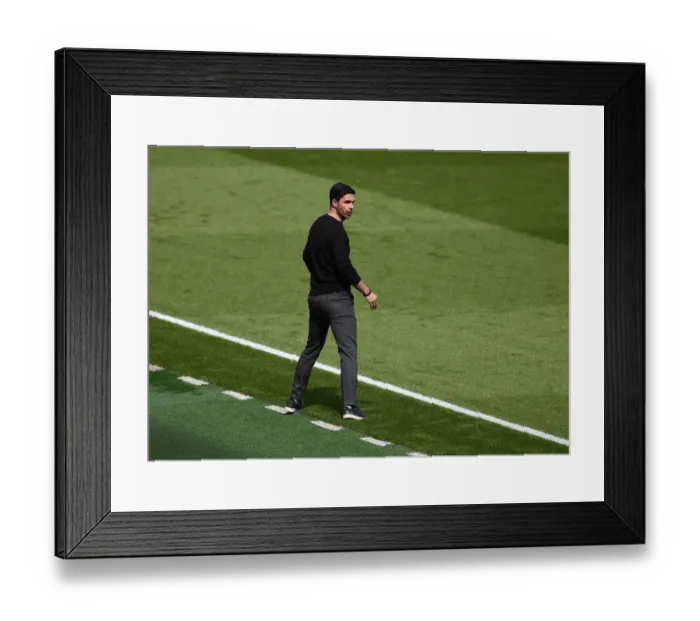 Framed Print : Mikel Arteta at Emirates Stadium: Arsenal's Behind-Closed-Doors Battle against Fulham, 2021-22 Premier League