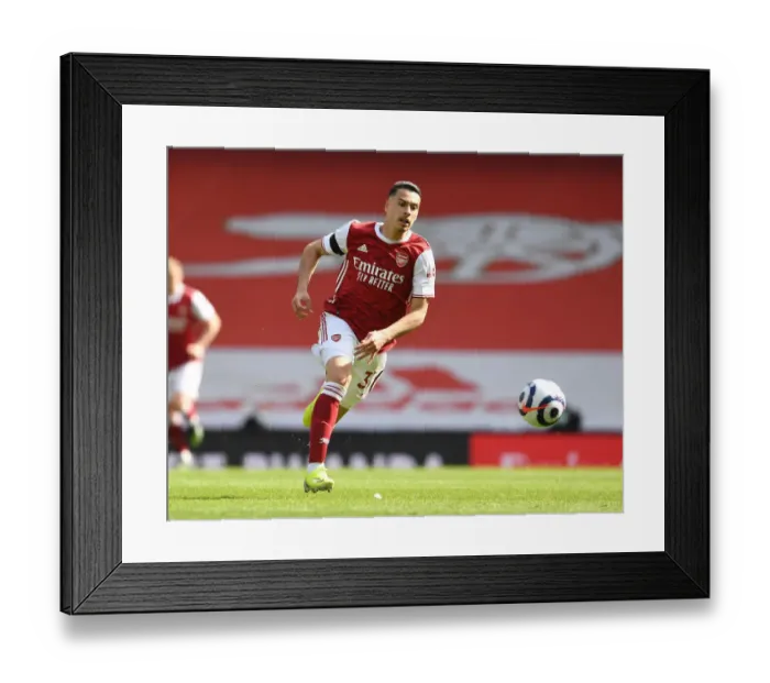 Framed Print : Martinelli Shines in Empty Emirates: Arsenal's Standout Performance Against Fulham, 2020-21 Premier League